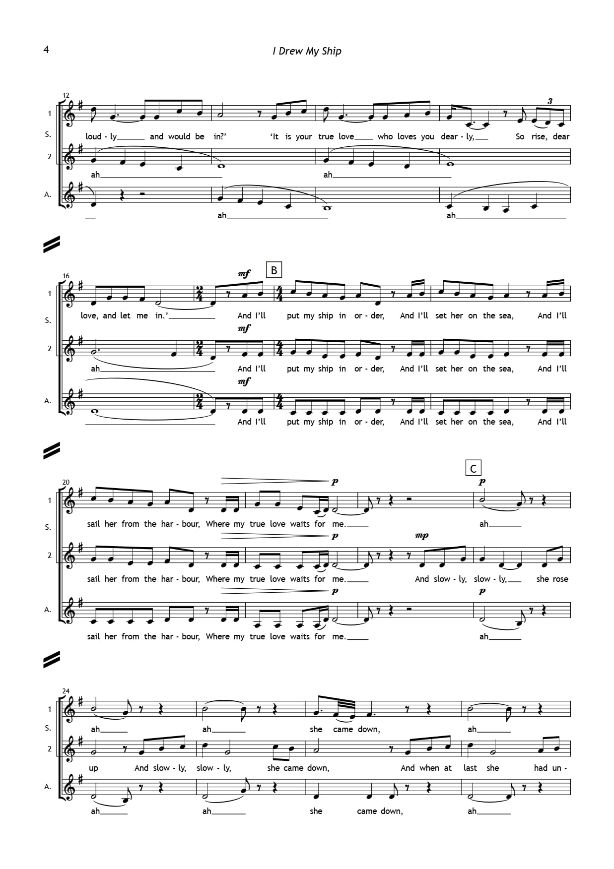 I Drew My Ship (arr. Bernard Hughes) - Image 3